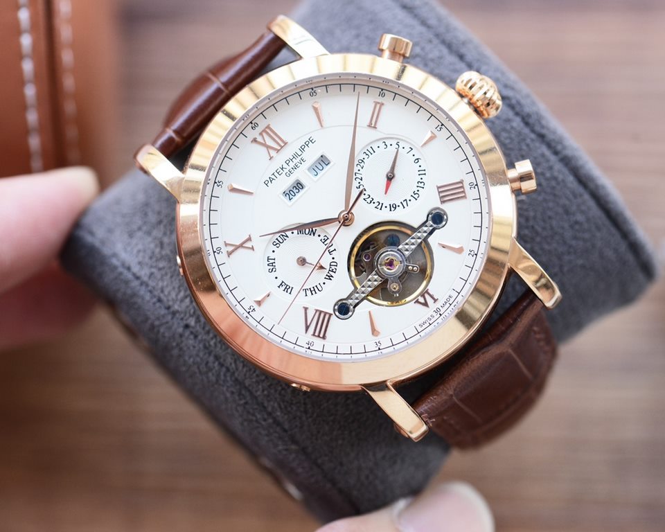 Men's favorite multi-function watch  Newest】：Patek Philippe  Best Design Exclusive First 【Type】：Boutique men's watches[Strap] Genuine cowhide leather strap[Movement] High-end automatic mechanical movement[Mirror] mineral