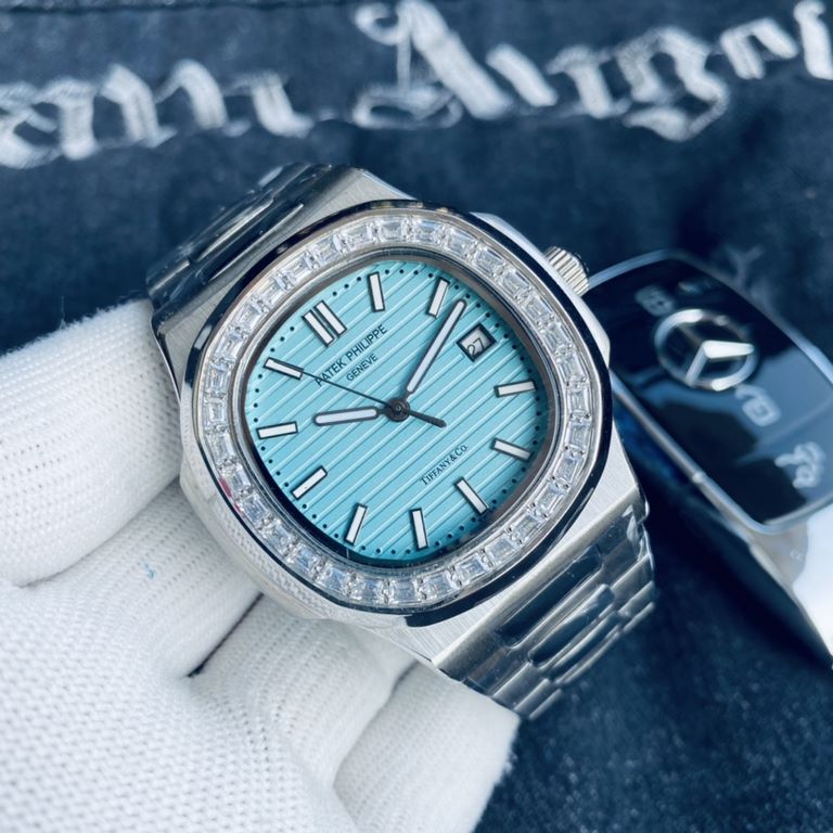 New Tiffany Literal Brand PATEK PHILIPPE Patek Philippe      Collection Nautilus, the king of steel watches.  movement equipped with top imported mechanical movement Selling point steel band in the bead diamond is stone 