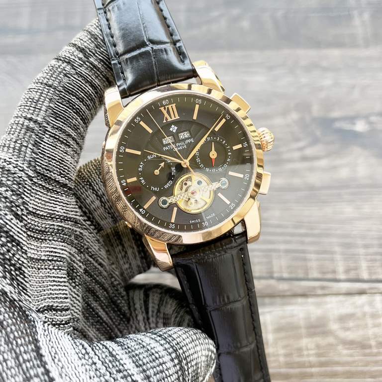 Complicated Timepieces Luxurious AtmosphereClassic New ArrivalsNew】 Patek Philippe Multifunctional Boutique Large flywheel designType】：Boutique men's watchesStrap] Genuine cowhide leather strap【Movement】：High-end automat