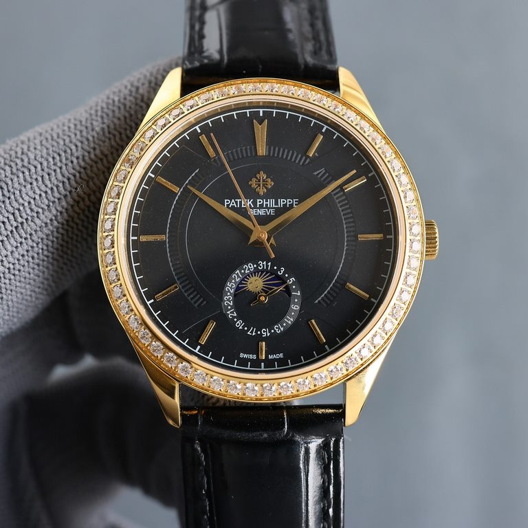 New first 2023 hot new Patek Philippe   upgrade true moon phase function watch series, ushered in a new member. The word fashion high-end atmosphere, using a unique Swiss ETA2824-2 special movement (zero repair), frequen