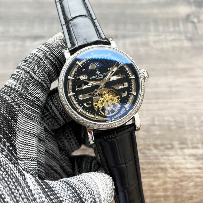 Complicated Timepieces Luxurious AtmosphereClassic New ArrivalsNew】： Patek Philippe Skeletonized designType】：Boutique men's watchesStrap] Genuine cowhide leather strap[Movement] High-end automatic mechanical movement[Mir