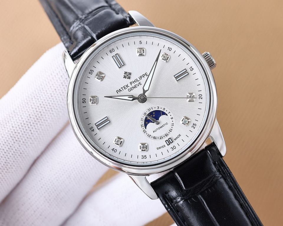 .  ② ④       Patek Philippe Patek Philippe Men's Watches  ． The Moonphase collection, in keeping with Patek Philippe's tradition of aesthetically combining a 6-position calendar with the popular sun, moon and astrologica