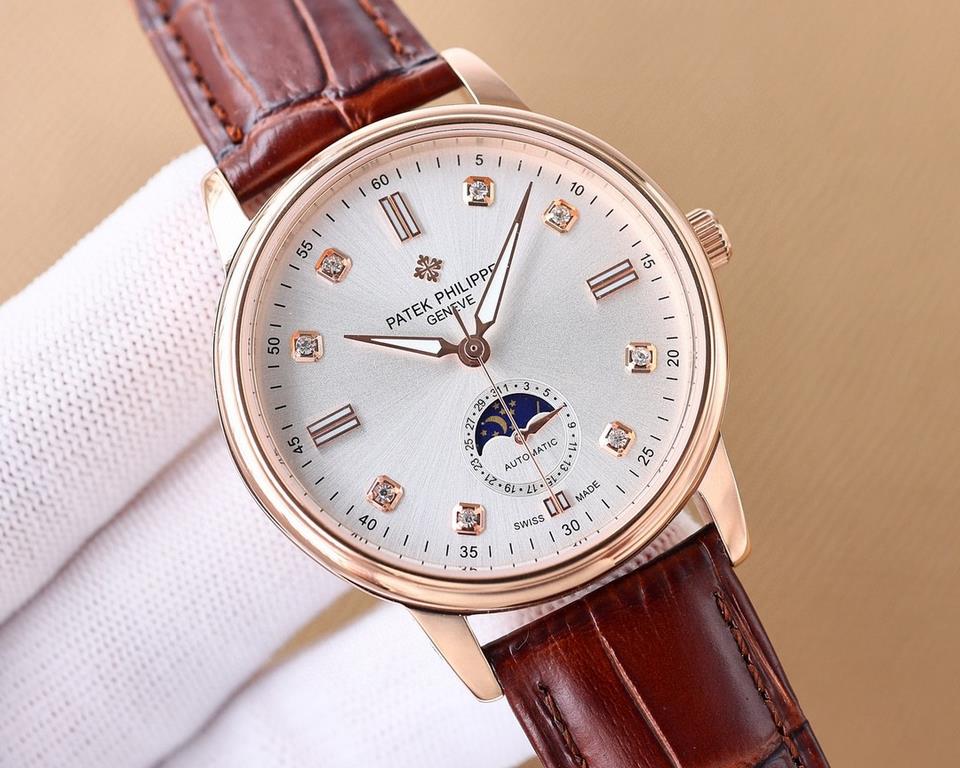 .  ② ④       Patek Philippe Patek Philippe Men's Watches  ． The Moonphase collection, in keeping with Patek Philippe's tradition of aesthetically combining a 6-position calendar with the popular sun, moon and astrologica