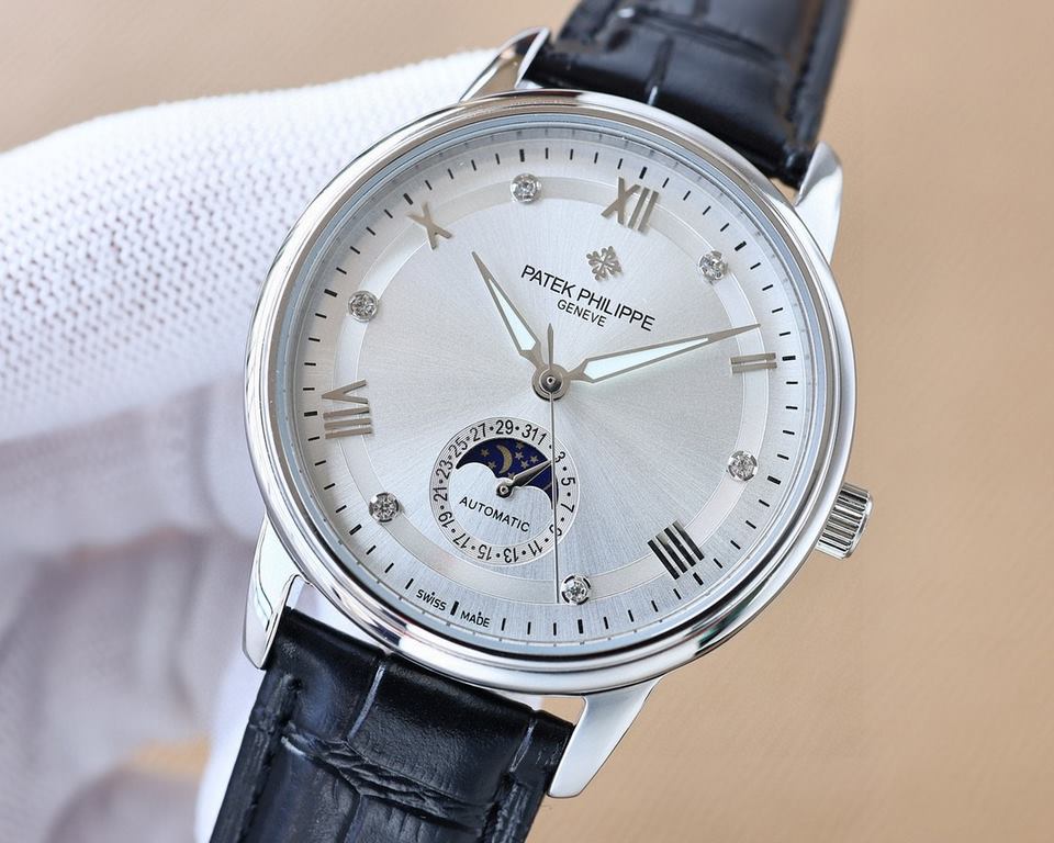 .  The Moonphase collection, in keeping with Patek Philippe's tradition of aesthetically combining a 6-position calendar with the popular sun, moon and astrological phases of the sun and moon, is characterized by a class