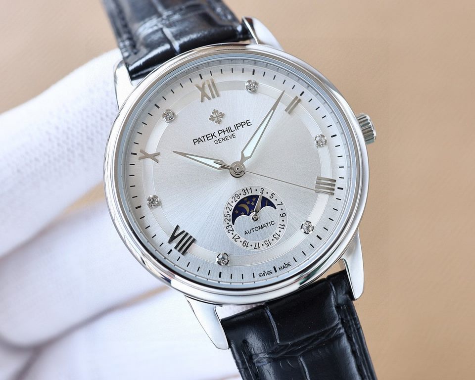 .  The Moonphase collection, in keeping with Patek Philippe's tradition of aesthetically combining a 6-position calendar with the popular sun, moon and astrological phases of the sun and moon, is characterized by a class