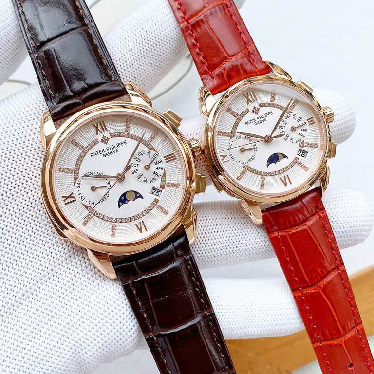 White. Gold   Patek Philippe Patek Philippe Complications Chronograph Collection Shockingly Launched, Perpetual Calendar Couple's Watch! Little Red Book Explosion   Multifunction watch! Details1  equipped with the origin