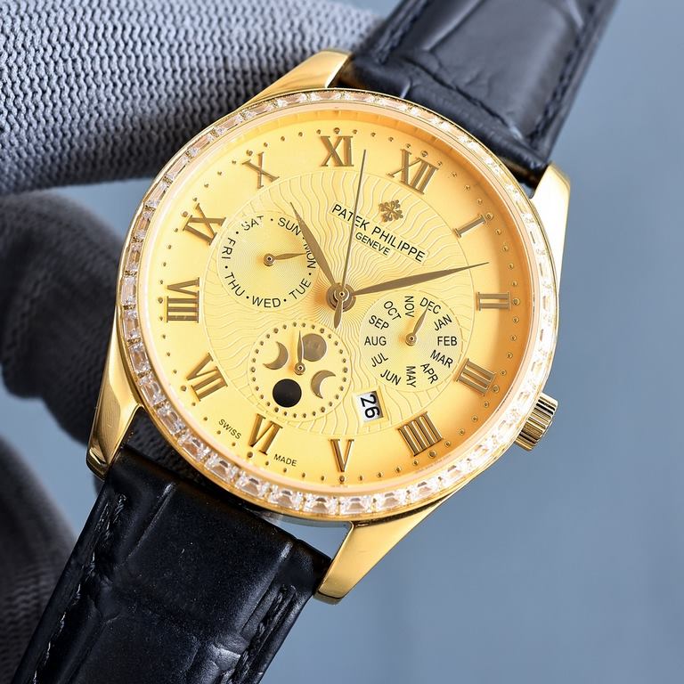 2022 New Patek Philippe (actual photo) Patek Philippe The aristocrat's work of art! With imported 9100 multifunctional movement (0 repairs) functions (24 hours, day of the week, star, month) imported 316 stainless steel!