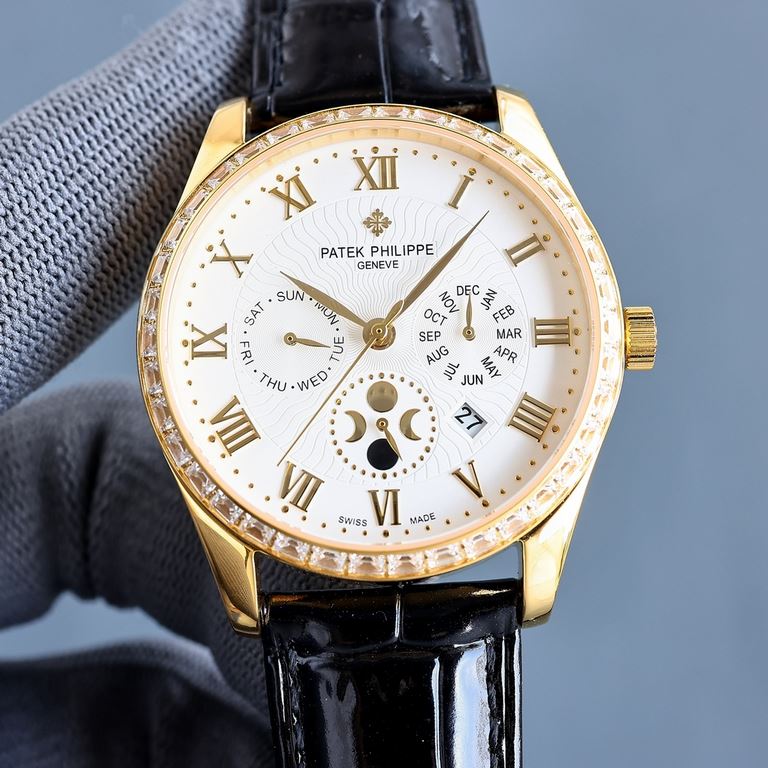 2022 New Patek Philippe (actual photo) Patek Philippe The aristocrat's work of art! With imported 9100 multifunctional movement (0 repairs) functions (24 hours, day of the week, star, month) imported 316 stainless steel!