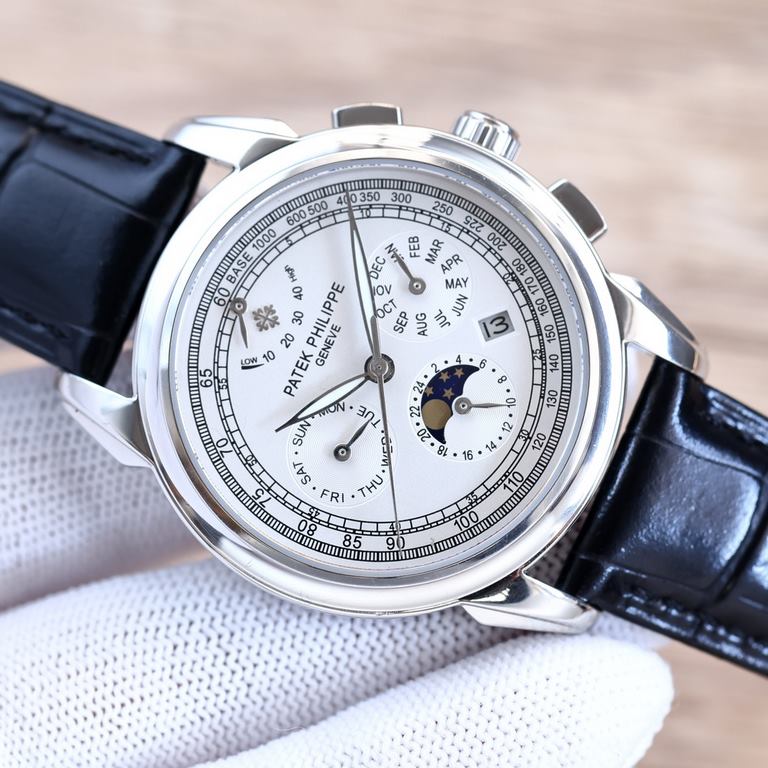 2022 New listing   Patek Philippe (real picture) Patek Philippe The aristocrat's work of art! With imported 9100 kinetic multi-function 7-hand movement (0 repairs) ① Functions (kinetic, 24 hours, day of the week, star, m