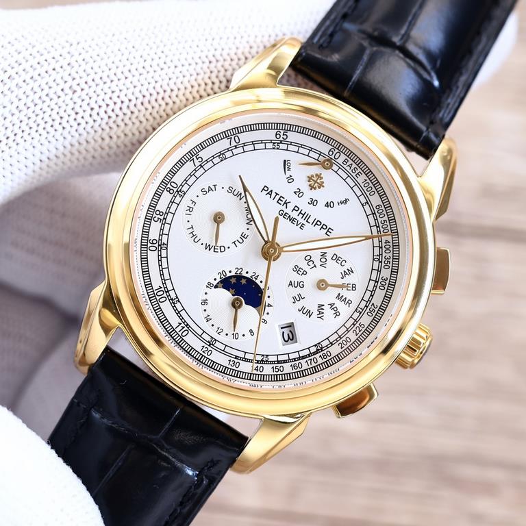 2022 New listing   Patek Philippe (real picture) Patek Philippe The aristocrat's work of art! With imported 9100 kinetic multi-function 7-hand movement (0 repairs) ① Functions (kinetic, 24 hours, day of the week, star, m