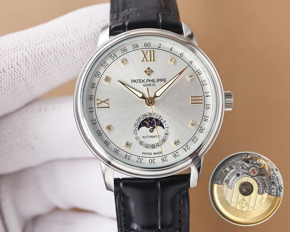 Patek Philippe. Taiwan factory force, the highest version of the market Patek Philippe historical masterpieces the latest recommended models, Patek Philippe. Moonphase. Men's watches  simple but not lose the atmosphere [