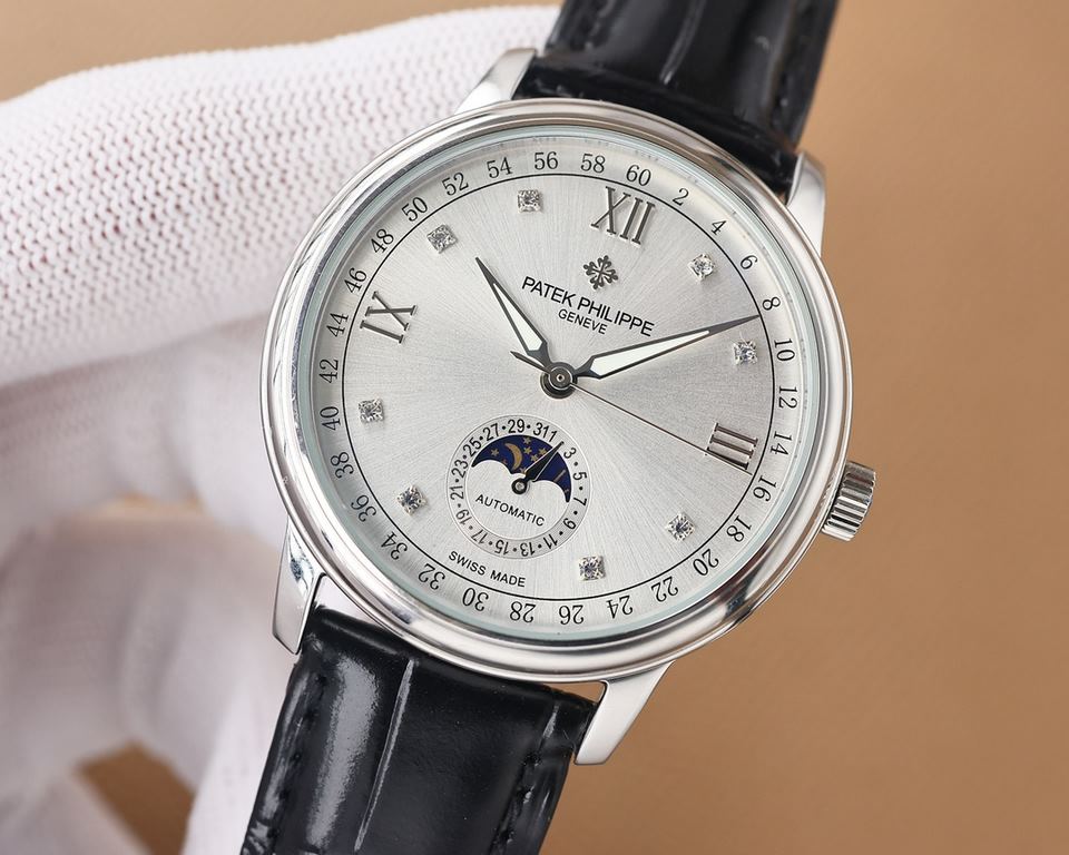 Patek Philippe. Taiwan factory force, the highest version of the market Patek Philippe historical masterpieces the latest recommended models, Patek Philippe. Moonphase. Men's watches  simple but not lose the atmosphere [