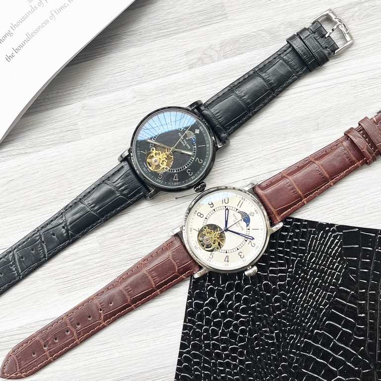 Complicated Timepieces Luxurious AtmosphereClassic New ArrivalsNew】：Patek Philippe Large flywheel designType】：Boutique men's watchesStrap] Genuine cowhide leather strapMovement] High-end automatic mechanical movement[Mir