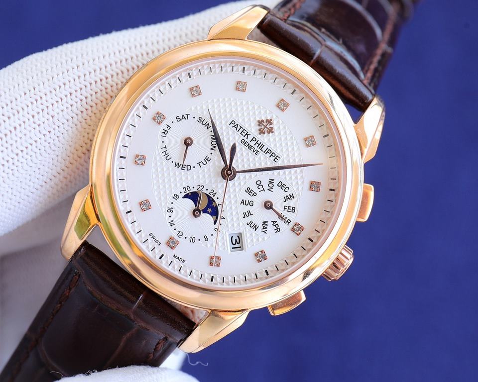 Rose][Rose] Patek Philippe (actual picture) Patek Philippe Aristocratic works of art! With imported 9100 multifunctional movement (0 repairs) functions (24 hours, day of the week, star, month) imported 316 stainless stee