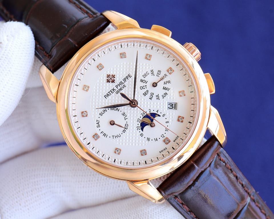 Rose][Rose] Patek Philippe (actual picture) Patek Philippe Aristocratic works of art! With imported 9100 multifunctional movement (0 repairs) functions (24 hours, day of the week, star, month) imported 316 stainless stee