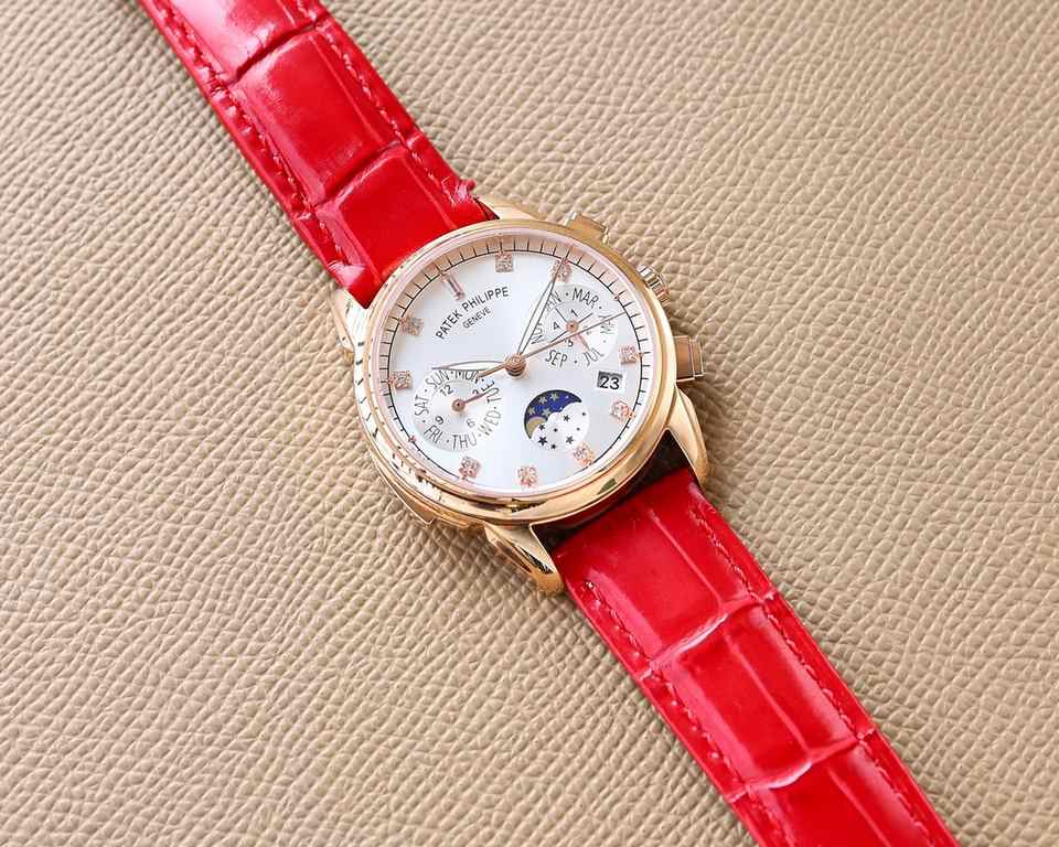 . Patek Philippe (Patek Philippe) Complications Chronograph Series, Perpetual Calendar Women's Wristwatch, Prestigious Luxury, Little Red Book Explosion   Multifunction Wristwatch!1  with imported 9100 multifunctional mo