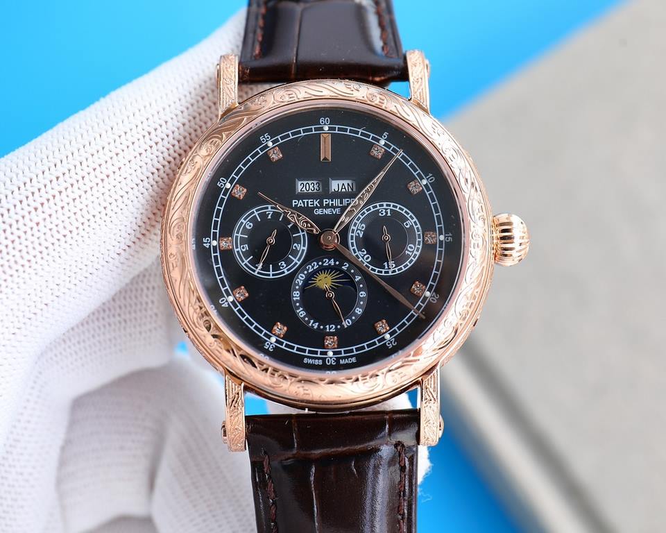 TW New Product A pale and strong iron hook】New product with high value, rustic. Vintage. Craftsmanship!The best collection of the year - Patek Philippe Classic Grande Complication Multifunction Perpetual Calendar Functio