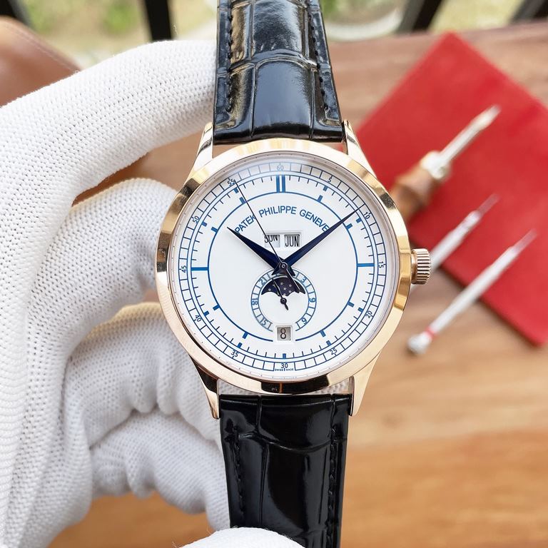 Patek Philippe Complications Chronograph Series 5396R-watch without excessive decoration, showing the low-key gorgeous gas [case] 41mm diameter, round case shiny metal luster flow on the smooth lines of the dial, showing