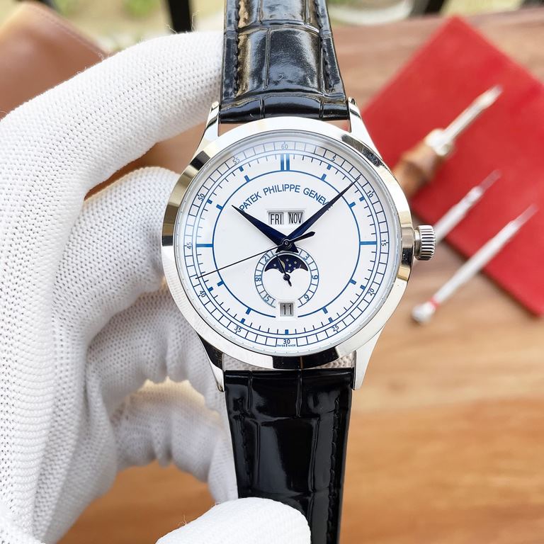 Patek Philippe Complications Chronograph Series 5396R-watch without excessive decoration, showing the low-key gorgeous gas [case] 41mm diameter, round case shiny metal luster flow on the smooth lines of the dial, showing