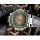 Patek Philippe 5711113P-01 Nautilus, the king of steel watches, is available in a limited edition. The octagonal square bezel is set with emerald and ruby baguettes of exceptional color. Horizontal cross-grained dial set