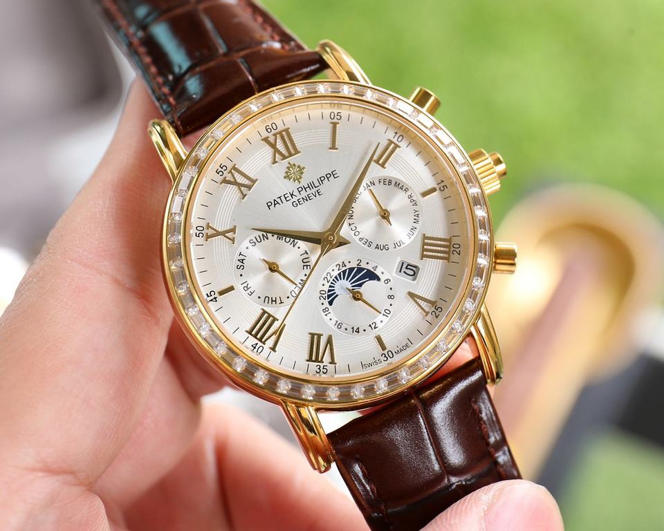 2022 New listing   Patek Philippe (real picture) Patek Philippe The aristocrat's work of art! With imported 9100 multifunctional movement (0 returns) ① Functions (Day of the week, Star, Calendar, MonthMoonSun) Imported 3