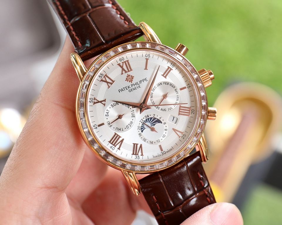 2022 New listing   Patek Philippe (real picture) Patek Philippe The aristocrat's work of art! With imported 9100 multifunctional movement (0 returns) ① Functions (Day of the week, Star, Calendar, MonthMoonSun) Imported 3