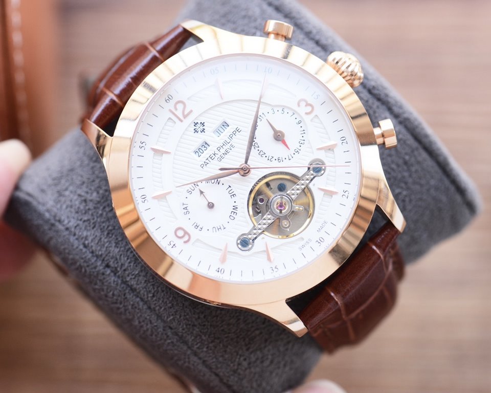 Men's favorite multi-function watch  Newest】：Patek Philippe  Best Design Exclusive First 【Type】：Boutique men's watches[Strap] Genuine cowhide leather strap[Movement] High-end automatic mechanical movement[Mirror] mineral