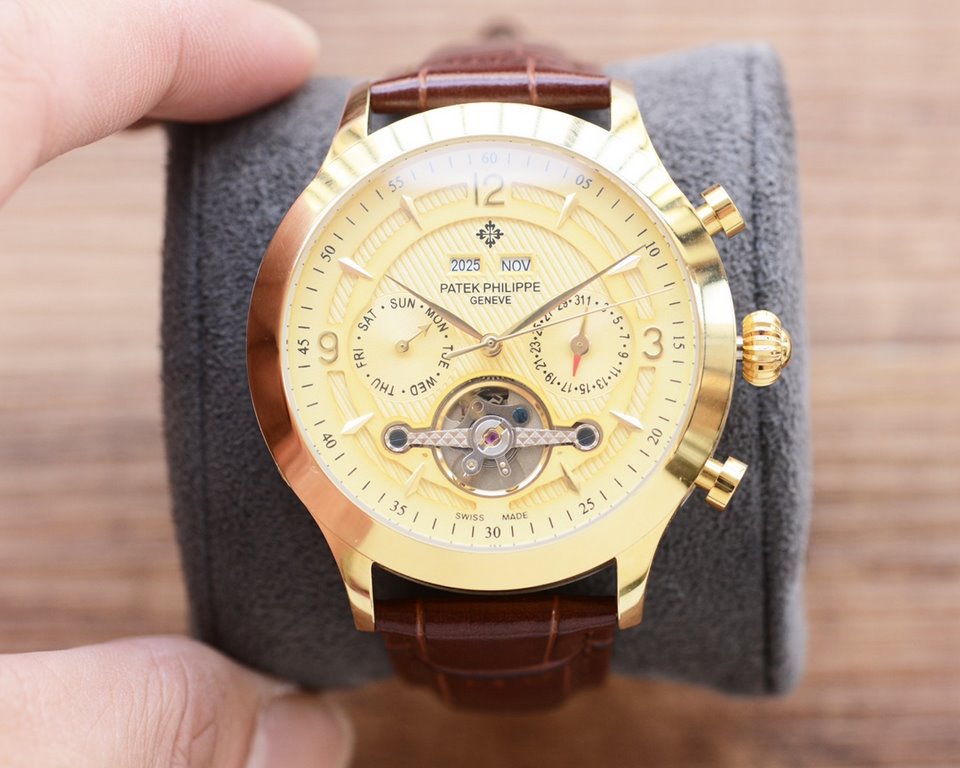 Men's favorite multi-function watch  Newest】：Patek Philippe  Best Design Exclusive First 【Type】：Boutique men's watches[Strap] Genuine cowhide leather strap[Movement] High-end automatic mechanical movement[Mirror] mineral