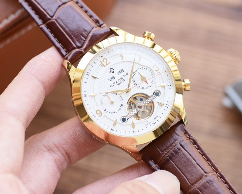 Men's favorite multi-function watch  Newest】：Patek Philippe  Best Design Exclusive First 【Type】：Boutique men's watches[Strap] Genuine cowhide leather strap[Movement] High-end automatic mechanical movement[Mirror] mineral