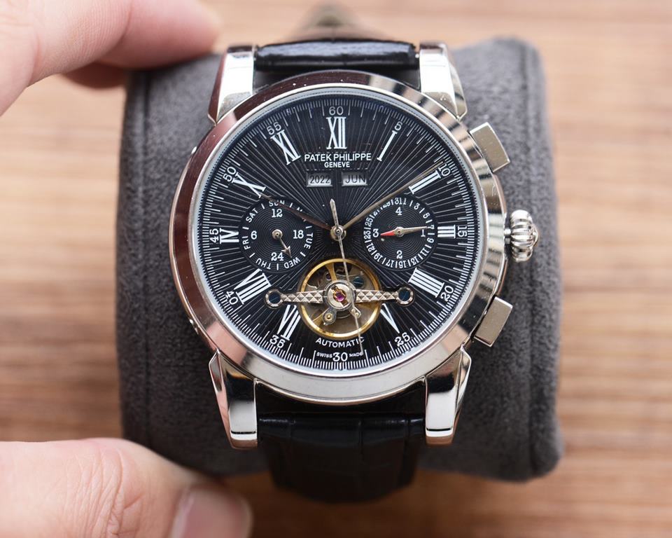 Men's favorite multi-function watch  Newest】：Patek Philippe  Best Design Exclusive First 【Type】：Boutique men's watches[Strap] Genuine cowhide leather strap[Movement] High-end automatic mechanical movement[Mirror] mineral