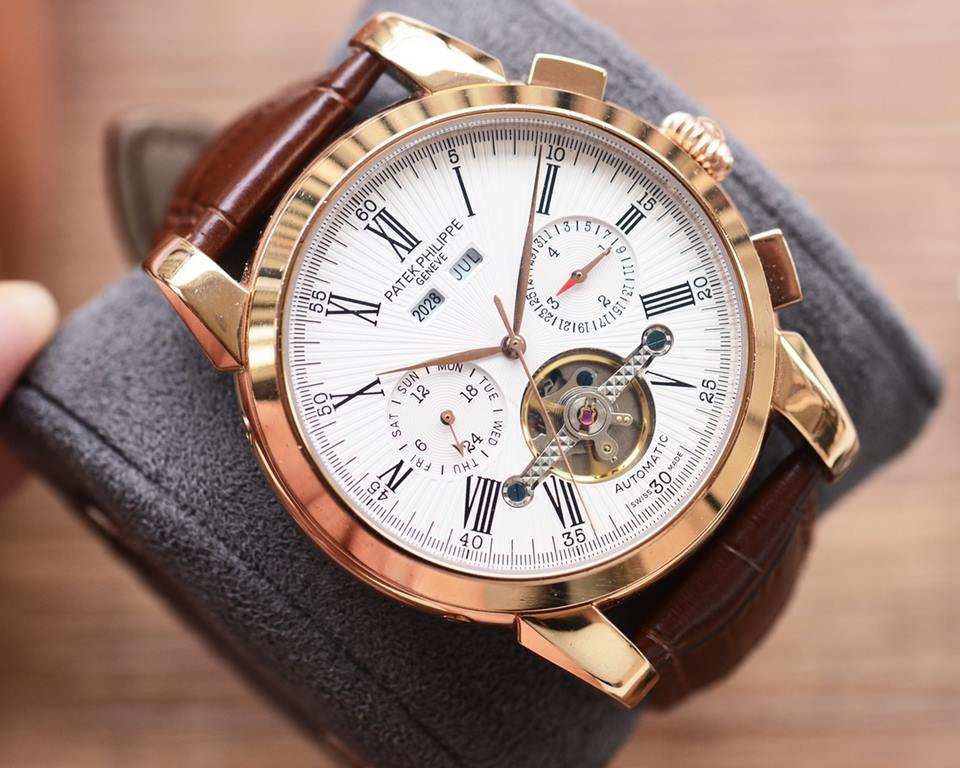 Men's favorite multi-function watch  Newest】：Patek Philippe  Best Design Exclusive First 【Type】：Boutique men's watches[Strap] Genuine cowhide leather strap[Movement] High-end automatic mechanical movement[Mirror] mineral