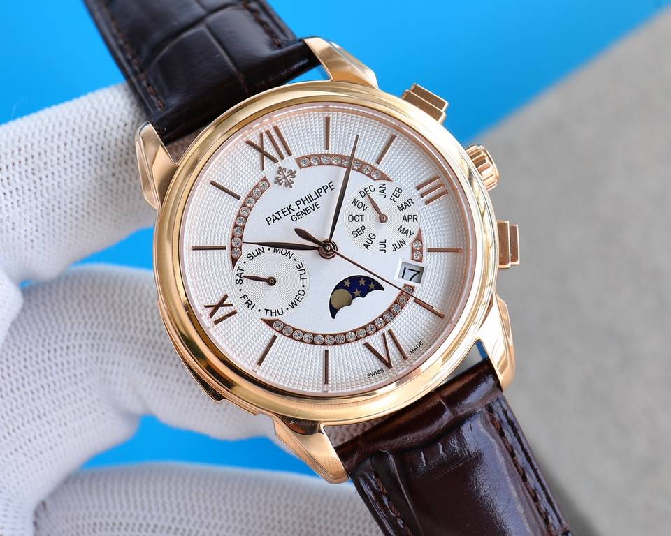 . Patek Philippe Patek Philippe Complications Chronograph Series, Little Red Book Explosion   Multifunction Watch! Equipped with the original imported 9100 moon phase function movement mechanical watch   accurate timekee