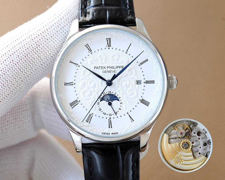 Patek Philippe [PATEK PHILIPPE] new classical vintage sun, moon and stars series to come, the table models noble and elegant, calm personality, full of men's unique Yingqi, for the wearer to show a tasteful style.  Feeli