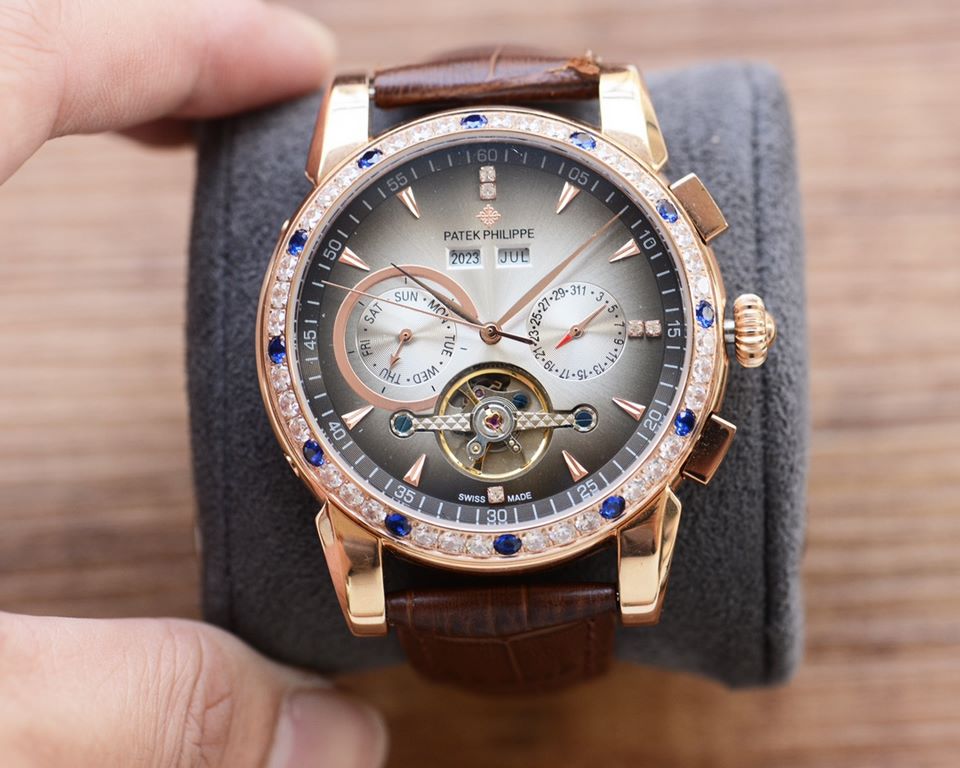 Men's favorite multi-function watch  Newest】：Patek Philippe  Best Design Exclusive First 【Type】：Boutique men's watches[Strap] Genuine cowhide leather strap[Movement] High-end automatic mechanical movement[Mirror] mineral