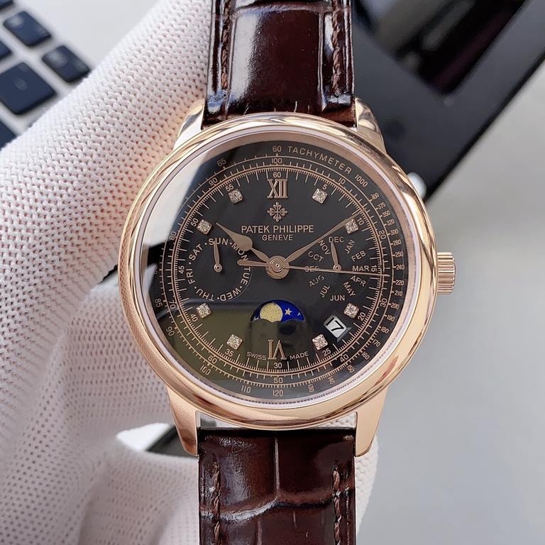 2020 New Patek Philippe (real picture) Patek Philippe Aristocrat's work of art! With imported 9100 multifunctional movement (0 repairs) functions (24 hours, day of the week, star, month) imported 316 stainless steel! Imp