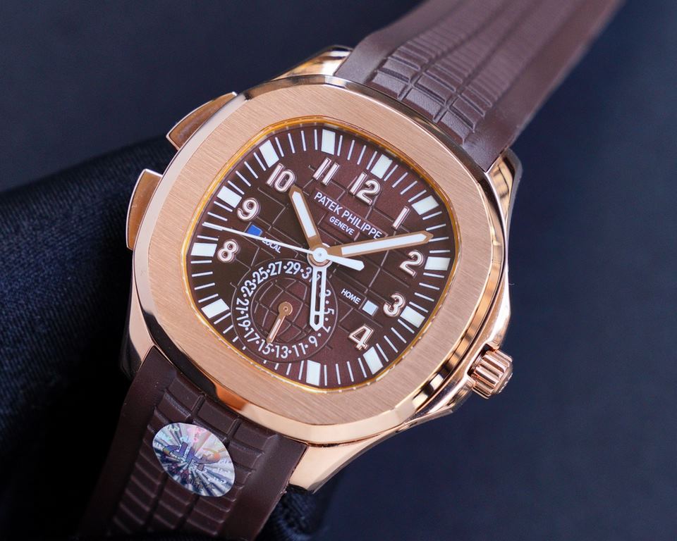 The Patek Philippe AQUANAUT collection is proud to present the first casual-style Dual Time watch - model 5164! With two hour hands (indicating local time and time of origin), a daynight display and a pointer date, the s