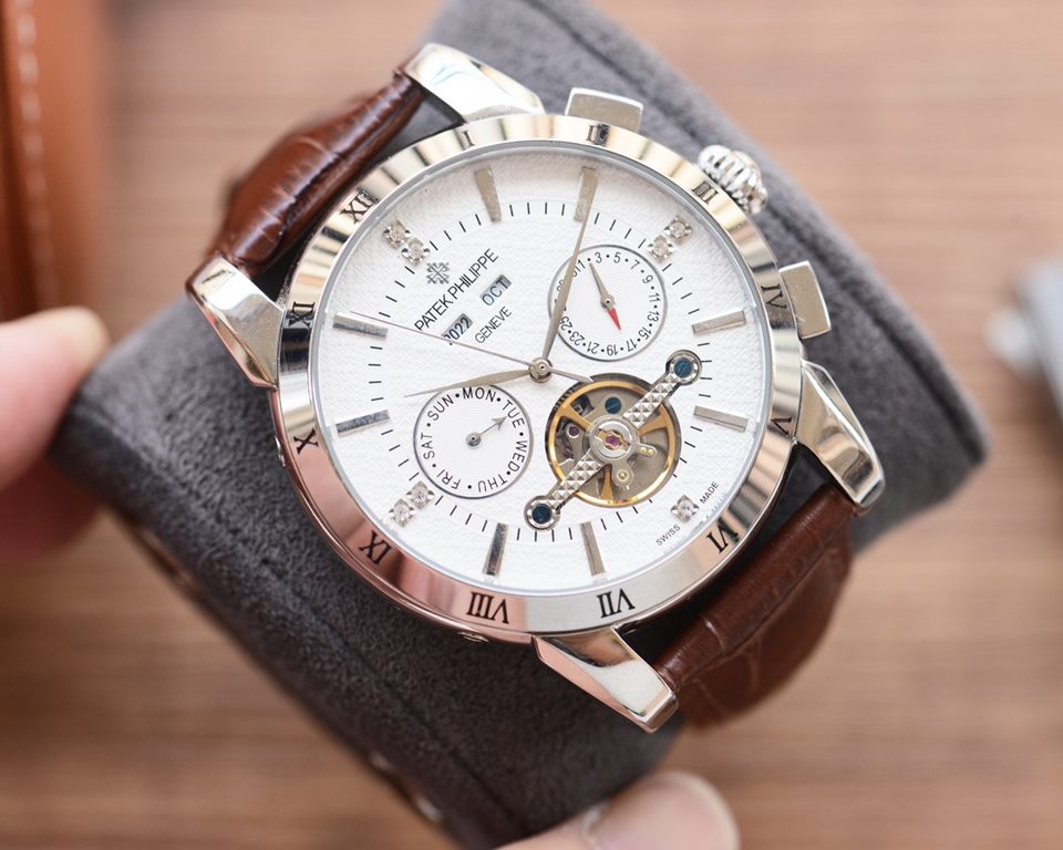 Men's favorite multi-function watch  Newest】：Patek Philippe  Best Design Exclusive First 【Type】：Boutique men's watches[Strap] Genuine cowhide leather strap[Movement] High-end automatic mechanical movement[Mirror] mineral