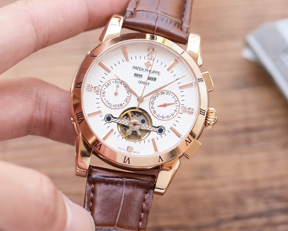 Men's favorite multi-function watch  Newest】：Patek Philippe  Best Design Exclusive First 【Type】：Boutique men's watches[Strap] Genuine cowhide leather strap[Movement] High-end automatic mechanical movement[Mirror] mineral