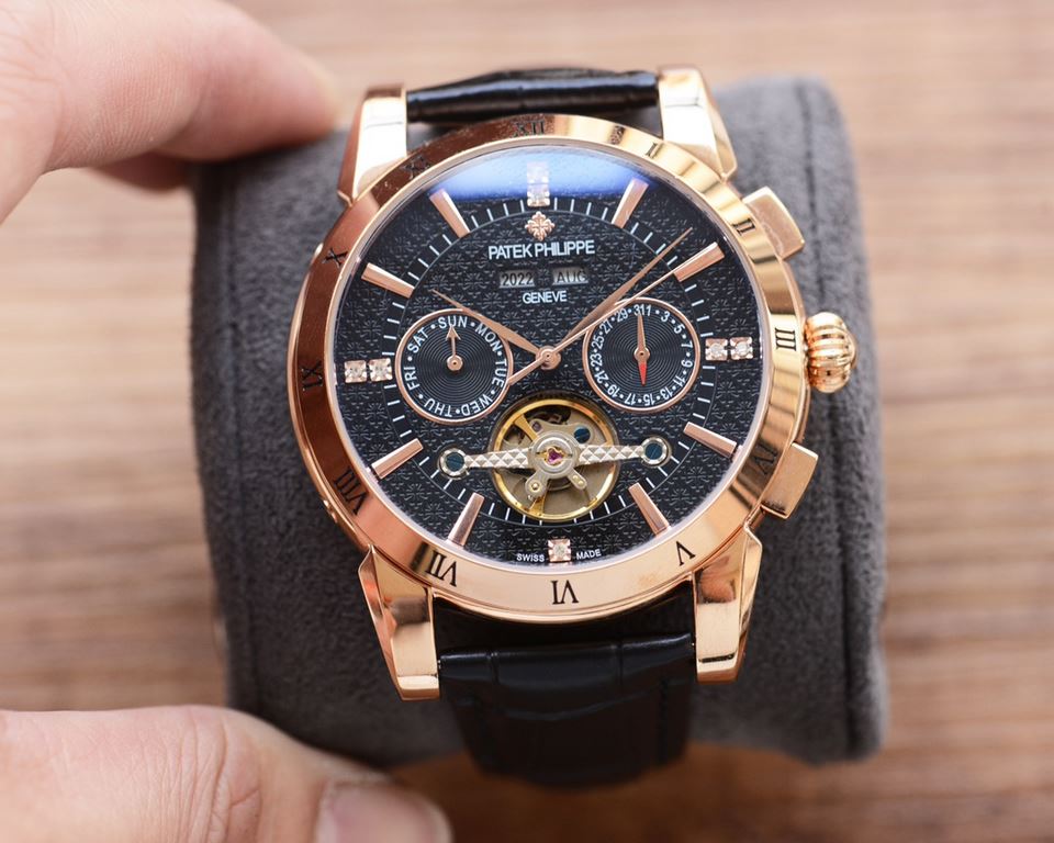 Men's favorite multi-function watch  Newest】：Patek Philippe  Best Design Exclusive First 【Type】：Boutique men's watches[Strap] Genuine cowhide leather strap[Movement] High-end automatic mechanical movement[Mirror] mineral