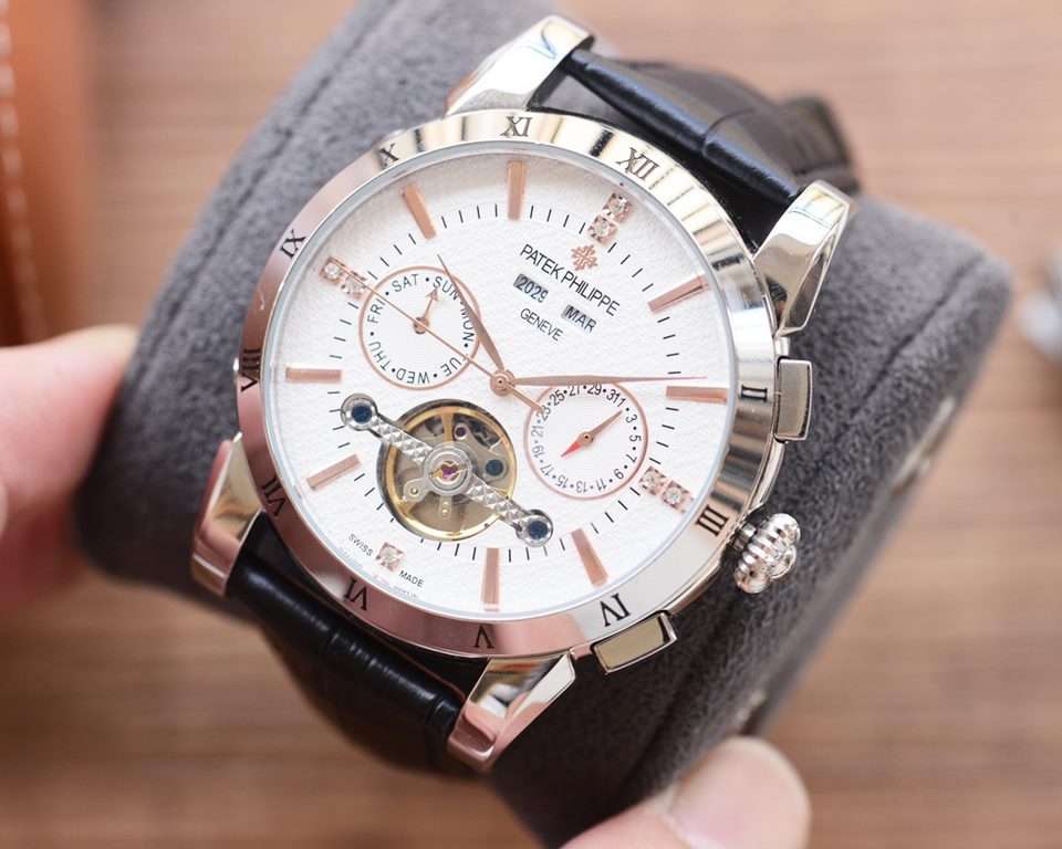 Men's favorite multi-function watch  Newest】：Patek Philippe  Best Design Exclusive First 【Type】：Boutique men's watches[Strap] Genuine cowhide leather strap[Movement] High-end automatic mechanical movement[Mirror] mineral