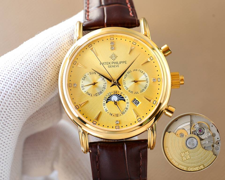 2022 New listing   Patek Philippe (real picture) Patek Philippe The aristocrat's work of art! With imported 9100 multifunctional movement (0 returns) ① Functions (Day of the week, Star, Calendar, MonthMoonSun) Imported 3