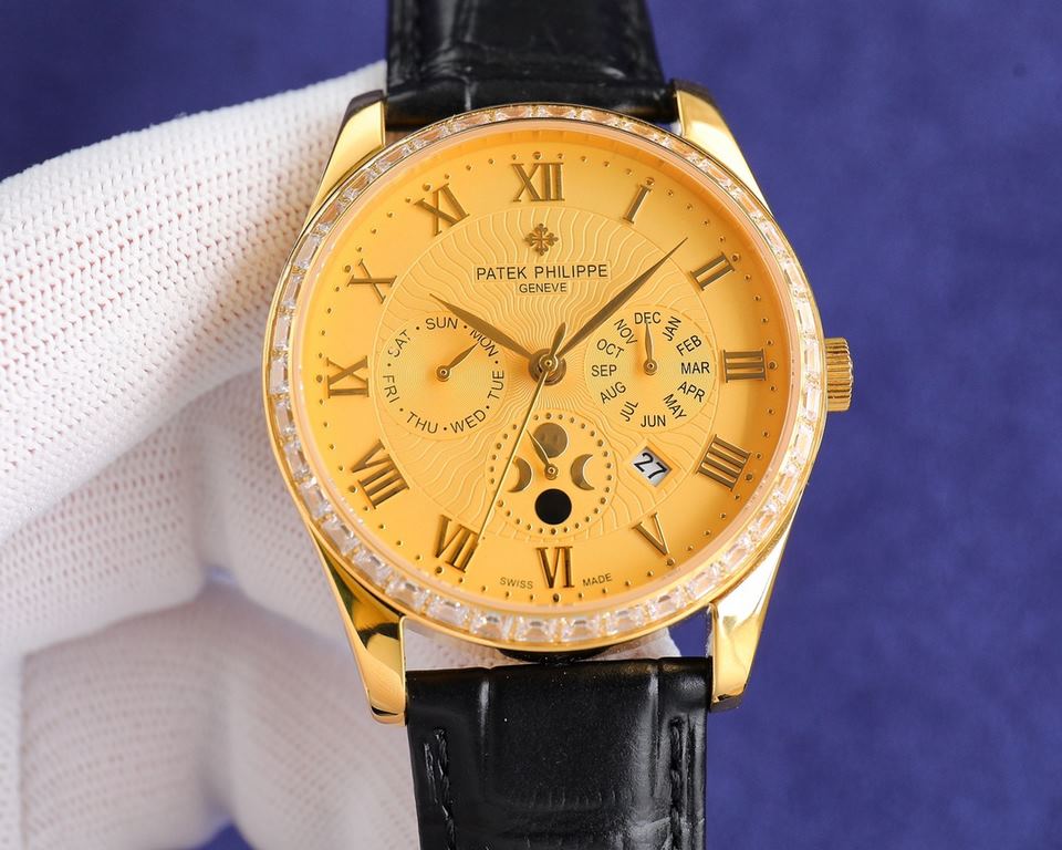 ][Rose][Rose].2022 New Patek Philippe (actual picture) Patek Philippe Aristocratic work of art! With imported 9100 multifunctional movement (0 repair) function (24 hours, day, star, month) imported 316 steel! Imported 31