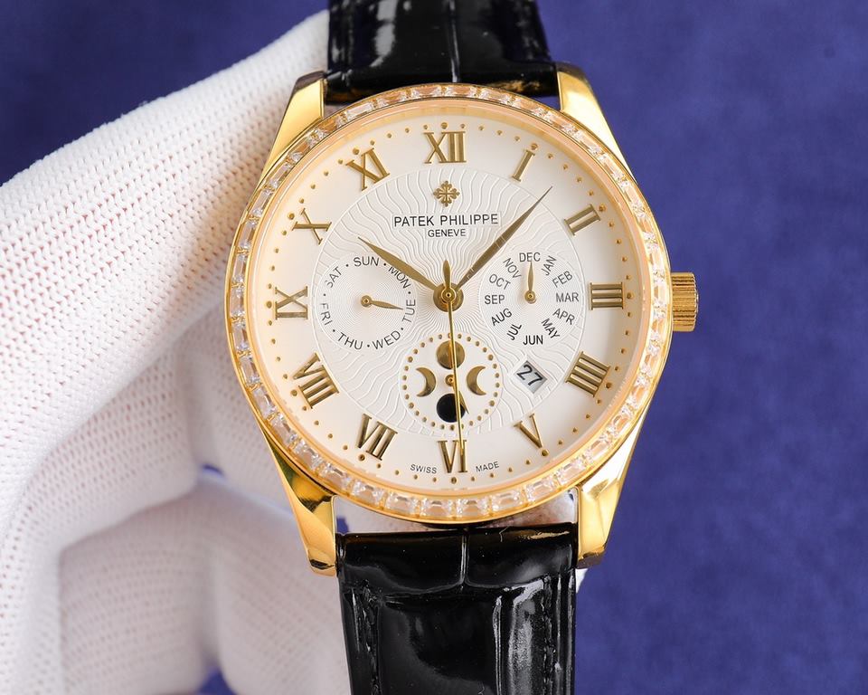 ][Rose][Rose].2022 New Patek Philippe (actual picture) Patek Philippe Aristocratic work of art! With imported 9100 multifunctional movement (0 repair) function (24 hours, day, star, month) imported 316 steel! Imported 31