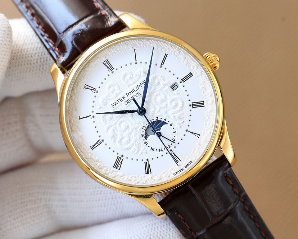 Patek Philippe [PATEK PHILIPPE] new classical vintage sun, moon and stars series to come, the table models noble and elegant, calm personality, full of men's unique Yingqi, for the wearer to show a tasteful style.  Feeli