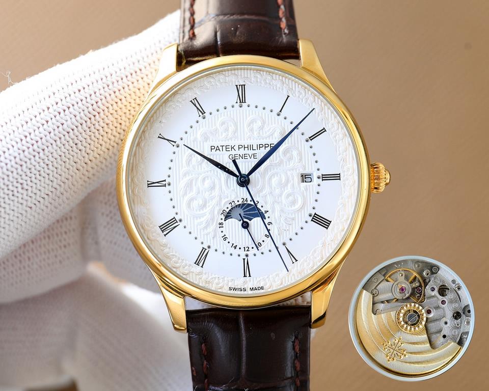 Patek Philippe [PATEK PHILIPPE] new classical vintage sun, moon and stars series to come, the table models noble and elegant, calm personality, full of men's unique Yingqi, for the wearer to show a tasteful style.  Feeli