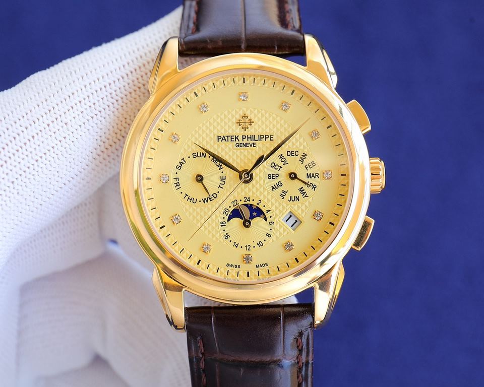 Rose][Rose] Patek Philippe (actual picture) Patek Philippe Aristocratic works of art! With imported 9100 multifunctional movement (0 repairs) functions (24 hours, day of the week, star, month) imported 316 stainless stee