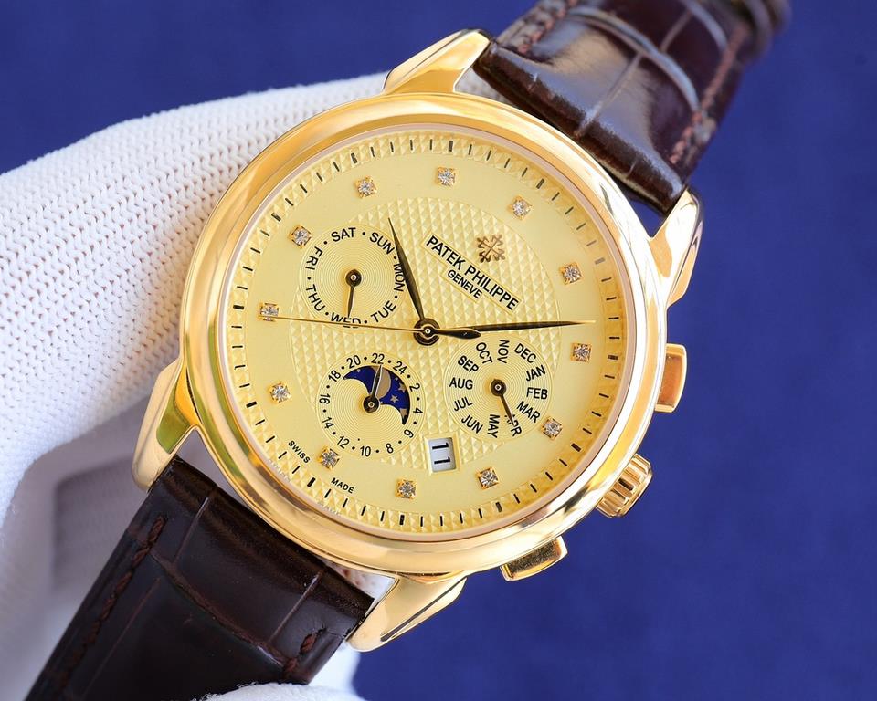 Rose][Rose] Patek Philippe (actual picture) Patek Philippe Aristocratic works of art! With imported 9100 multifunctional movement (0 repairs) functions (24 hours, day of the week, star, month) imported 316 stainless stee