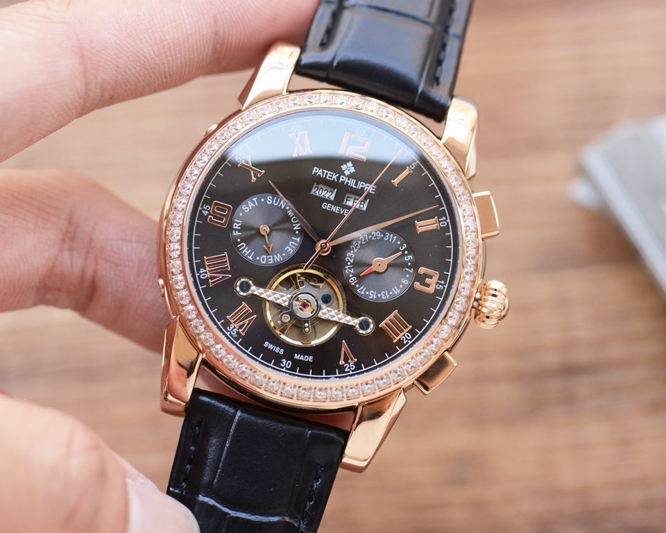 Men's favorite multi-function watch  Newest】：Patek Philippe  Best Design Exclusive First 【Type】：Boutique men's watches[Strap] Genuine cowhide leather strap[Movement] High-end automatic mechanical movement[Mirror] mineral