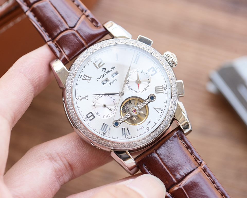 Men's favorite multi-function watch  Newest】：Patek Philippe  Best Design Exclusive First 【Type】：Boutique men's watches[Strap] Genuine cowhide leather strap[Movement] High-end automatic mechanical movement[Mirror] mineral