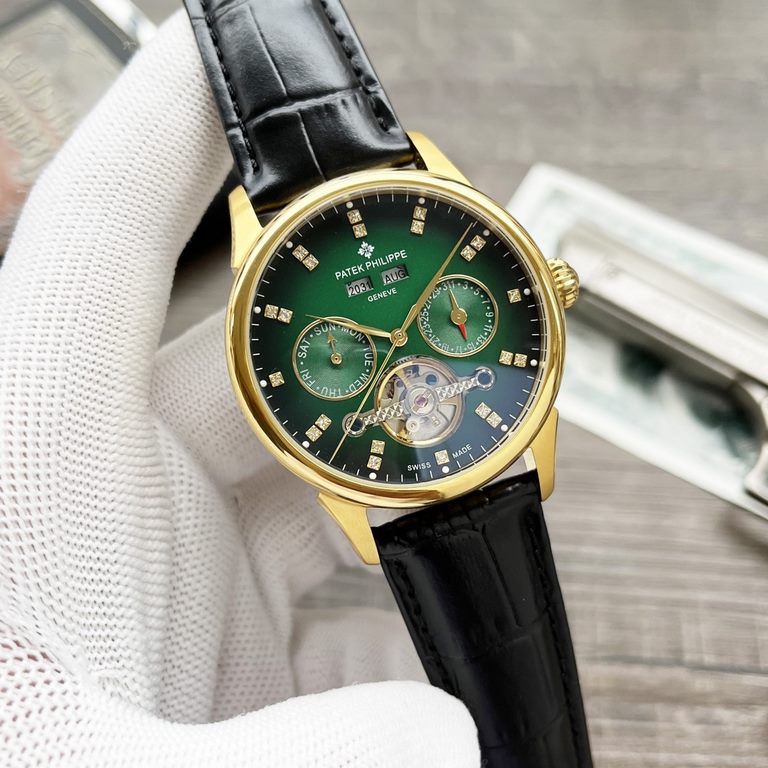 Complicated Timepieces Luxurious AtmosphereClassic New ArrivalsNew】 Patek Philippe Multifunctional Boutique Large flywheel designType】：Boutique men's watchesStrap] Genuine cowhide leather strap【Movement】：High-end automat